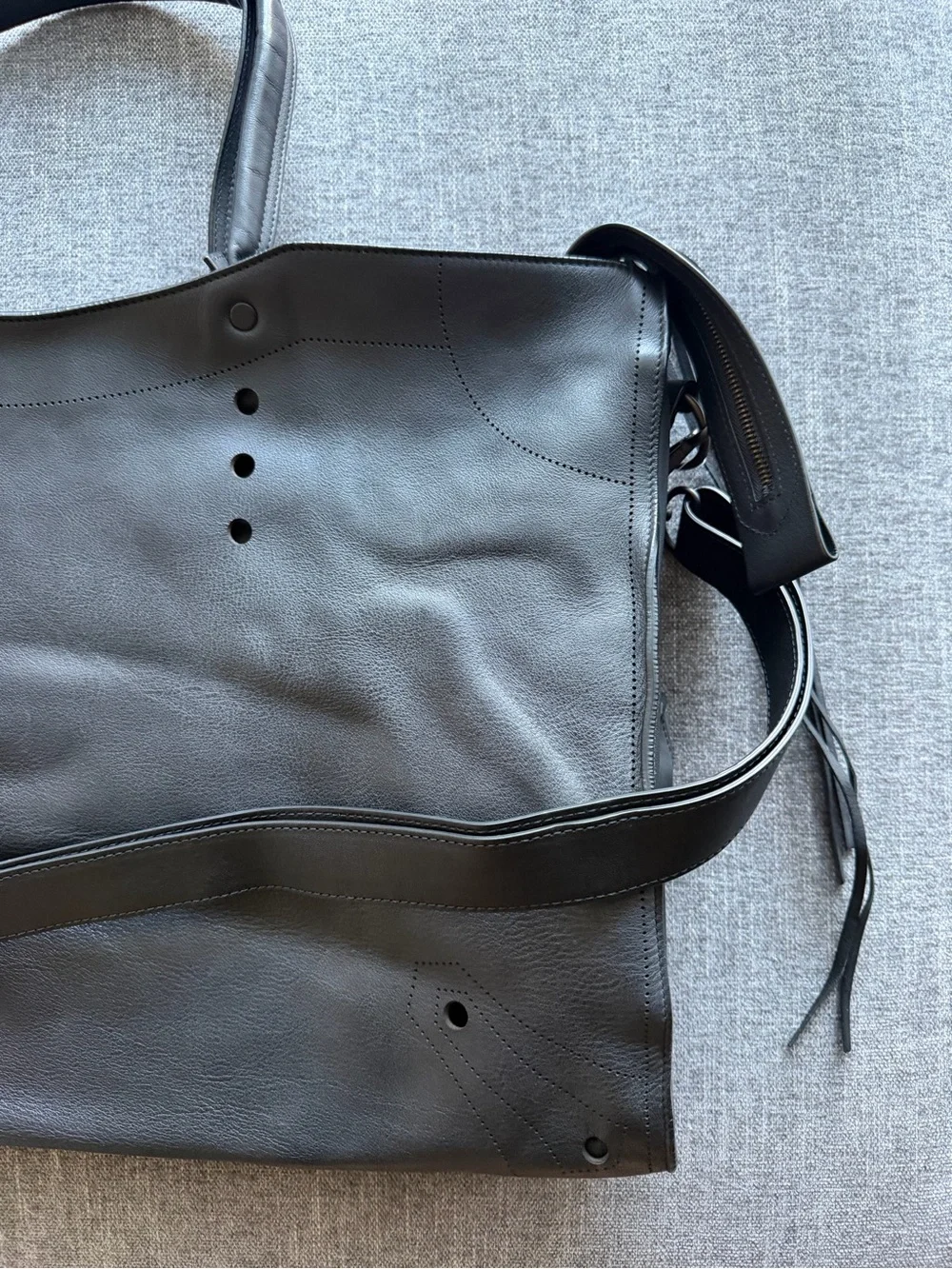 Balenciaga Blackout City XL Smooth Black Leather Large Tote Bag